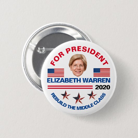 Elizabeth Warren 2020 Ronde Button 5,7 Cm (Voorkant /achterkant)