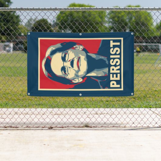 elizabeth warren blijft bestaan spandoek (Insitu)