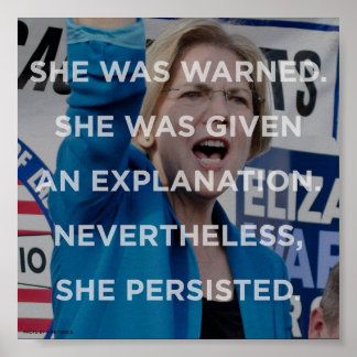 Elizabeth warren desondanks hield ze poster aan