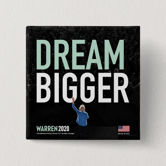 Elizabeth Warren - Dream Bigger - CA collectie Vierkante Button 5,1 Cm (Voorkant)