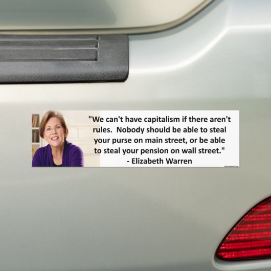 Elizabeth Warren - kapitalisme Bumpersticker (Op auto)