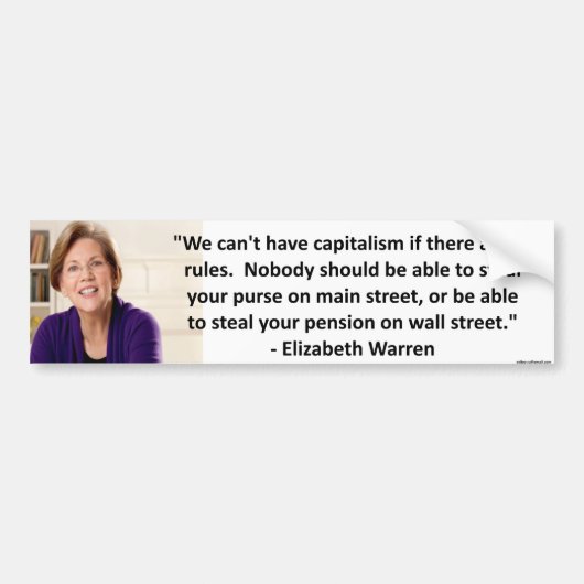 Elizabeth Warren - kapitalisme Bumpersticker (Voorkant)