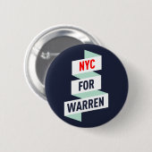 Elizabeth Warren - NYC voor Warren Ronde Button 5,7 Cm (Voorkant /achterkant)