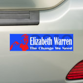 Elizabeth Warren over de verandering die we nodig  Bumpersticker (Op auto)