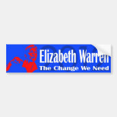 Elizabeth Warren over de verandering die we nodig  Bumpersticker (Voorkant)