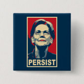 Elizabeth Warren Persist Vierkante Button 5,1 Cm (Voorkant)