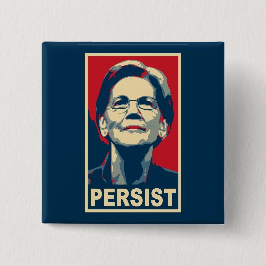Elizabeth Warren Persist Vierkante Button 5,1 Cm (Voorkant)