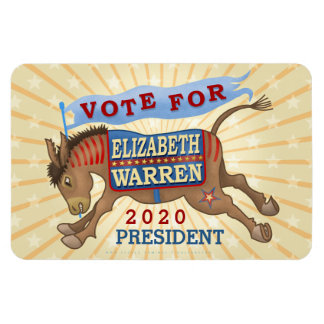 Elizabeth Warren President 2020 Democraat Donkey Magneet