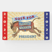 Elizabeth Warren President 2020 Democraat Donkey Spandoek (Horizontaal)