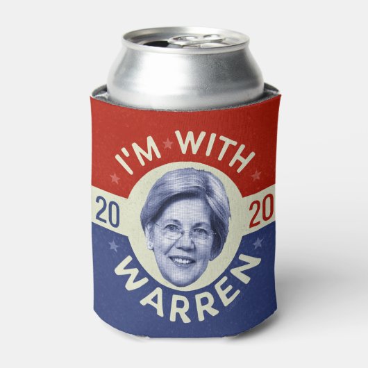 Elizabeth Warren President 2020 Democraat Pic Retr Blikjeskoeler (Blikje Voorkant)