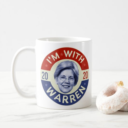 Elizabeth Warren President 2020 Democraat Pic Retr Koffiemok (Met donut)