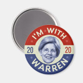 Elizabeth Warren President 2020 Democraat Pic Retr Magneet (Voorkant / Achterkant)
