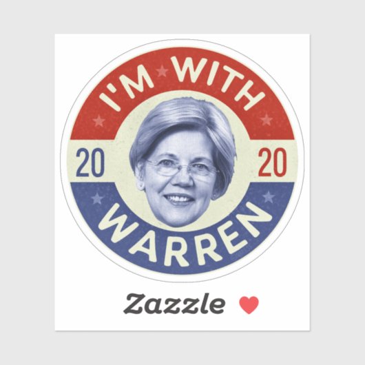 Elizabeth Warren President 2020 Democraat Pic Retr Sticker (Vel)