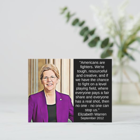 Elizabeth Warren Quote Politieke Nostalgie Briefkaart (Staand voorkant)