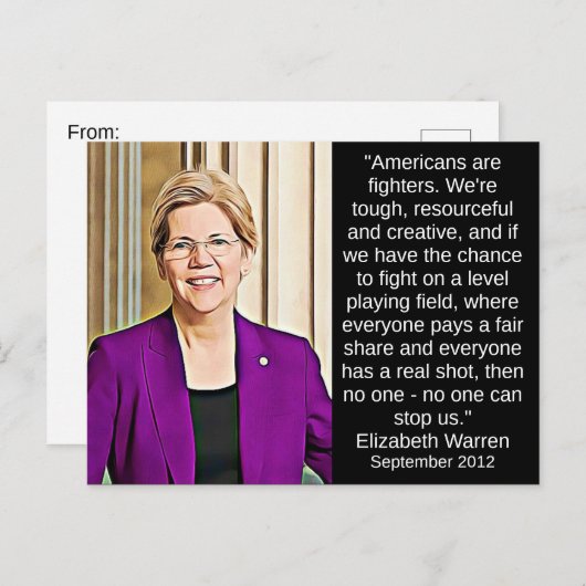 Elizabeth Warren Quote Politieke Nostalgie Briefkaart (Voorkant / Achterkant)