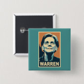 Elizabeth Warren Vierkante Button 5,1 Cm (Voorkant /achterkant)