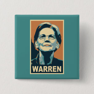Elizabeth Warren Vierkante Button 5,1 Cm