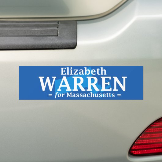 Elizabeth Warren voor Massachusetts Bumpersticker (Op auto)