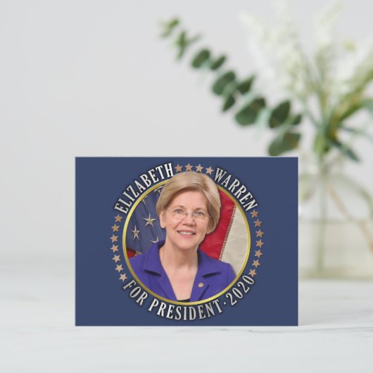 Elizabeth Warren voor President 2020 Democrat Foto Briefkaart (Staand voorkant)