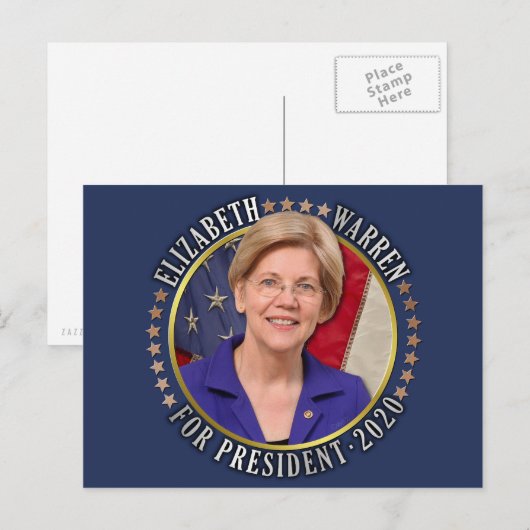 Elizabeth Warren voor President 2020 Democrat Foto Briefkaart (Voorkant / Achterkant)