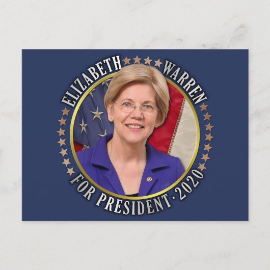 Elizabeth Warren voor President 2020 Democrat Foto Briefkaart (Voorkant)