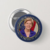 Elizabeth Warren voor President 2020 Democrat Foto Ronde Button 5,7 Cm (Voorkant /achterkant)