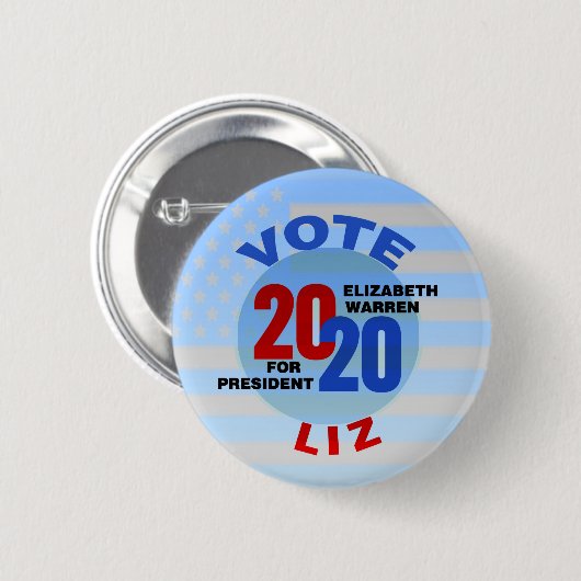 Elizabeth Warren voor President 2020 Ronde Button 5,7 Cm (Voorkant /achterkant)