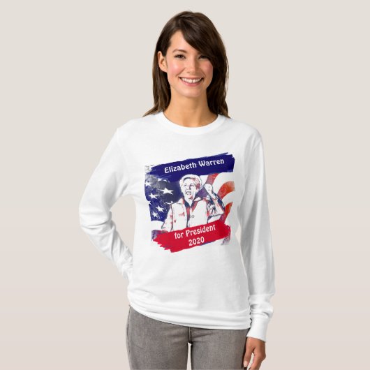Elizabeth Warren voor President 2020 T-shirt (Voorkant volledig)