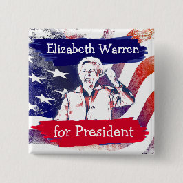 Elizabeth Warren voor President 2020 Vierkante Button 5,1 Cm