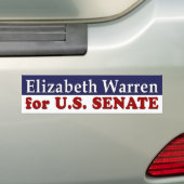 Elizabeth Warren voor senaat-bumpersticker Bumpersticker (Op auto)