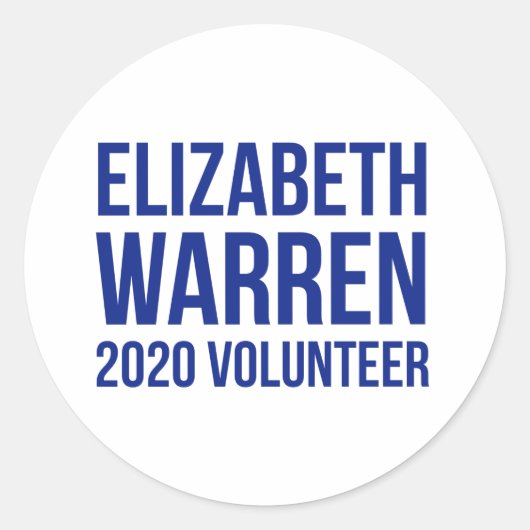 Elizabeth Warren Vrijwilliger 1.5in Circle Sticker (Voorkant)