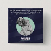 Elizabeth Warren - Wie werkt er voor Vierkante Button 5,1 Cm (Voorkant)