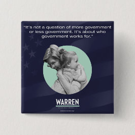 Elizabeth Warren - Wie werkt er voor Vierkante Button 5,1 Cm