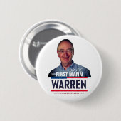 Elizabeth Warren's man, Bruce Mann Ronde Button 5,7 Cm (Voorkant /achterkant)