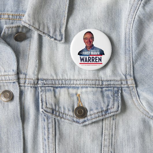Elizabeth Warren's man, Bruce Mann Ronde Button 5,7 Cm (In situ)
