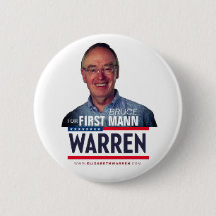 Elizabeth Warren's man, Bruce Mann Ronde Button 5,7 Cm