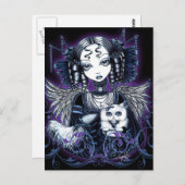 Elizabeth White Persian Cat Angel Briefkaart (Voorkant / Achterkant)