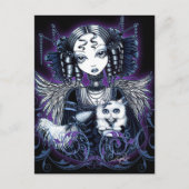 Elizabeth White Persian Cat Angel Briefkaart (Voorkant)