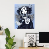 Elizabeth White Persian Cat Angel Poster (Thuiskantoor)