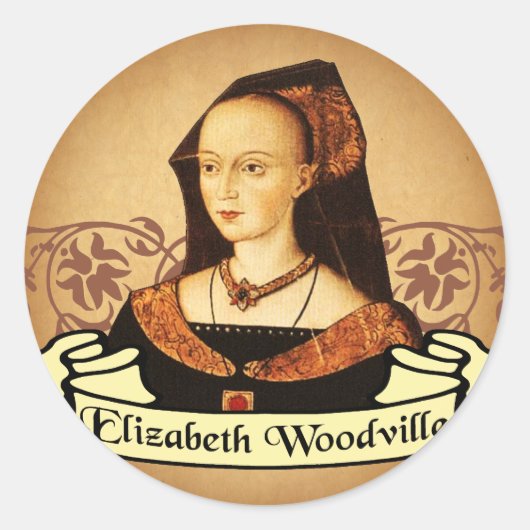 Elizabeth Woodville Ronde Sticker (Voorkant)