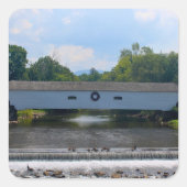 Elizabethton Covered Bridge Vierkante Sticker (Voorkant)