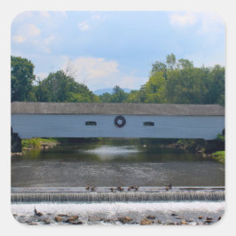 Elizabethton Covered Bridge Vierkante Sticker