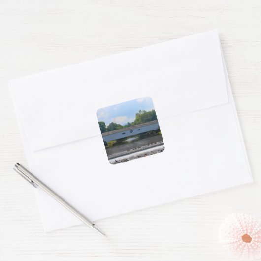 Elizabethton Covered Bridge Vierkante Sticker (Envelop)