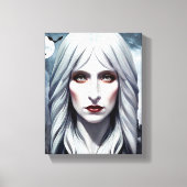 Elizavella Vampire Witch Woman Fantasy Donkere kun Canvas Afdruk (Voorkant)