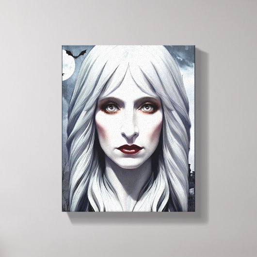 Elizavella Vampire Witch Woman Fantasy Donkere kun Canvas Afdruk (Voorkant)