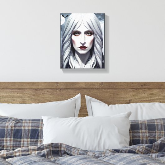 Elizavella Vampire Witch Woman Fantasy Donkere kun Canvas Afdruk (Insitu (Slaapkamer))