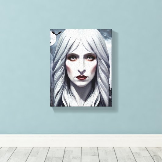 Elizavella Vampire Witch Woman Fantasy Donkere kun Canvas Afdruk (Insitu (Houten vloer))