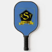Elk 3 Initiaal Letter-monogram met lint Pickleball Paddle (Voorkant)