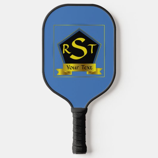 Elk 3 Initiaal Letter-monogram met lint Pickleball Paddle (Voorkant)