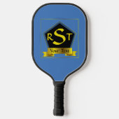 Elk 3 Initiaal Letter-monogram met lint Pickleball Paddle (Achterkant)